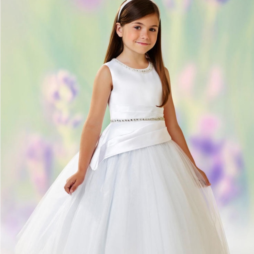 White satin asymmetrical dress